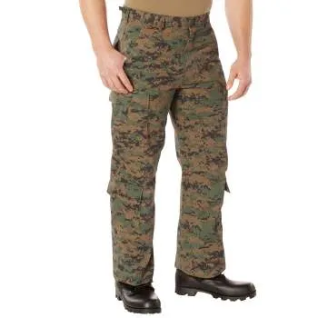 Vintage Paratrooper Fatigue Pants Woodland Digital Camouflage