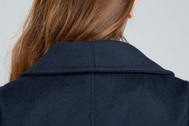 Wool short coat for women with single-breasted and two pocket 1634